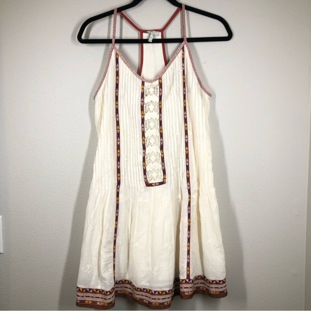 Revolve Joie Horlane Boho Mini Dress in Natural Embroidered XS